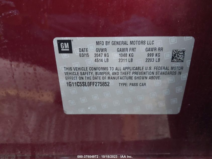 2015 CHEVROLET MALIBU 1LT - 1G11C5SL0FF275852