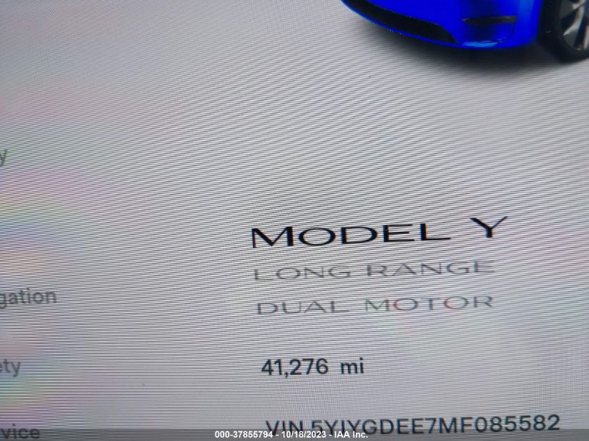 2021 TESLA MODEL Y LONG RANGE - 5YJYGDEE7MF085582