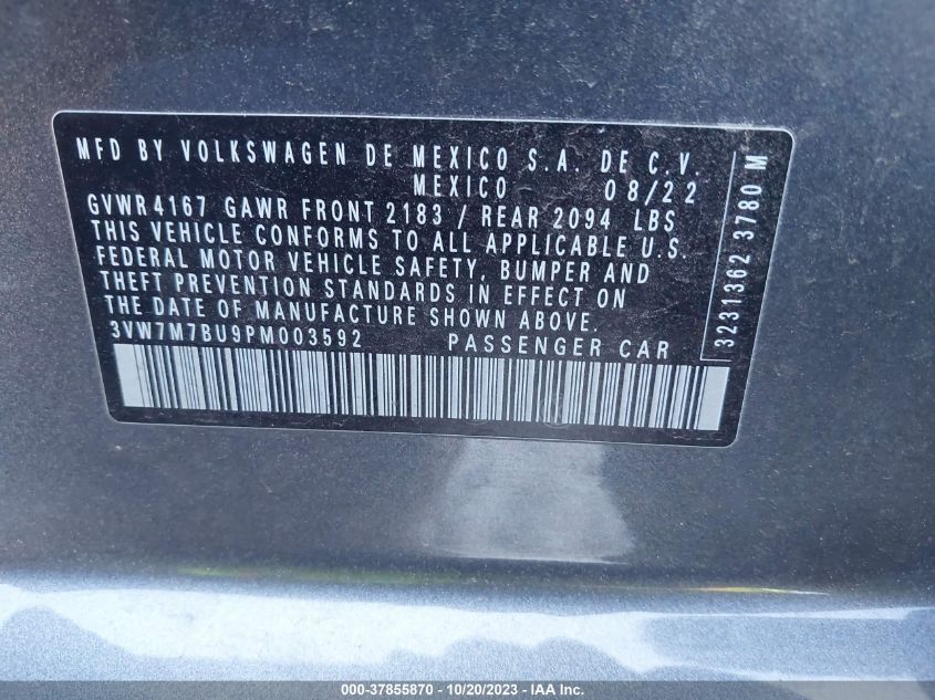 2023 VOLKSWAGEN JETTA SE - 3VW7M7BU9PM003592