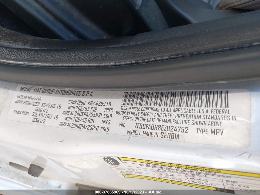 2014 FIAT 500L EASY - ZFBCFABH8EZ024752