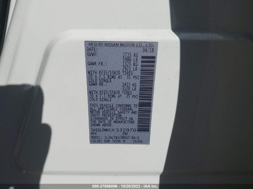 2018 INFINITI QX60 - 5N1DL0MN5JC532970