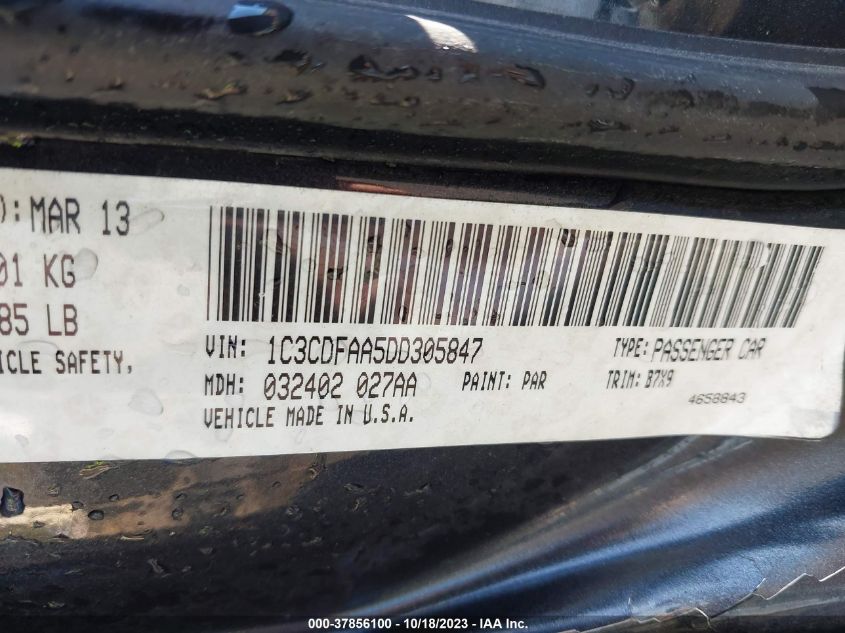 2013 DODGE DART SE - 1C3CDFAA5DD305847