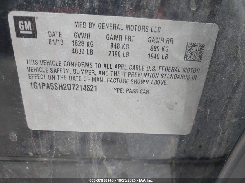 2013 CHEVROLET CRUZE LS - 1G1PA5SH2D7214621