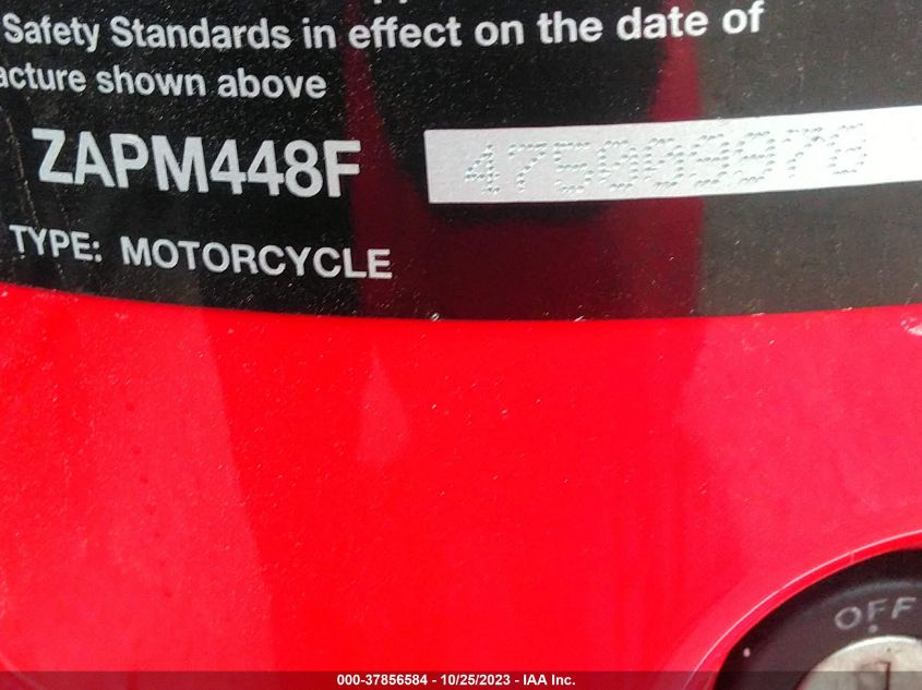 2007 VESPA LX 150 ZAPM448F475009978