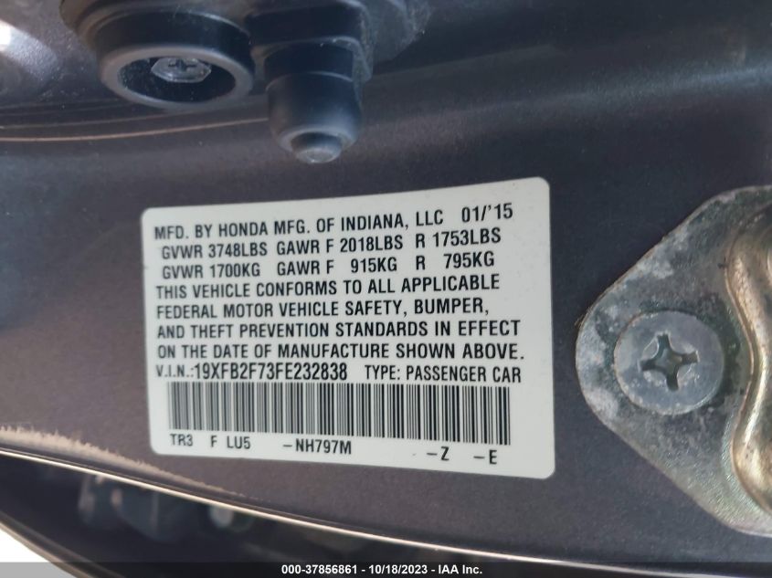 2015 HONDA CIVIC SEDAN SE - 19XFB2F73FE232838