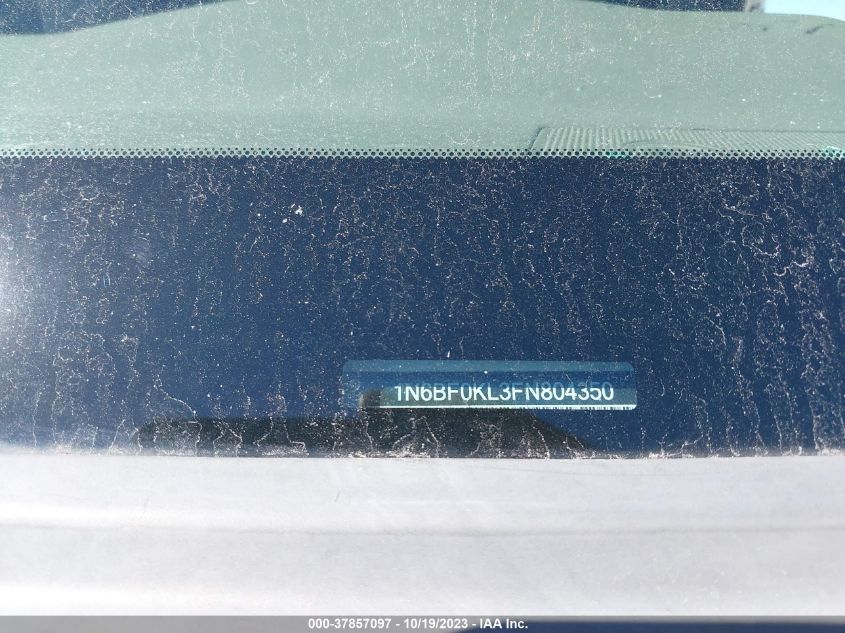 2015 NISSAN NV CARGO NV1500 S V6 - 1N6BF0KL3FN804350