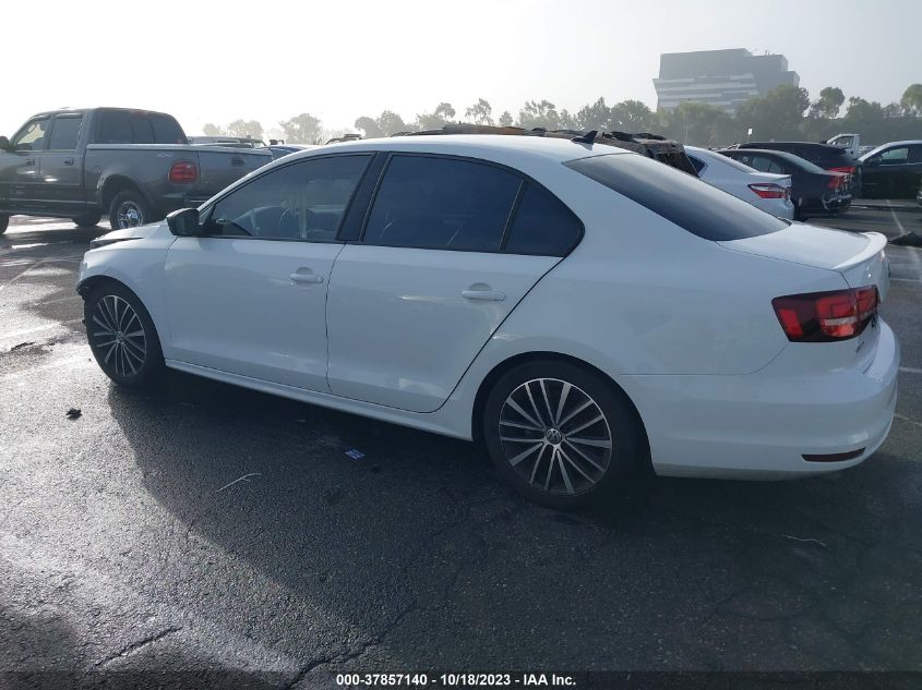 2016 VOLKSWAGEN JETTA SEDAN 1.8T SPORT 3VWD17AJ6GM343995