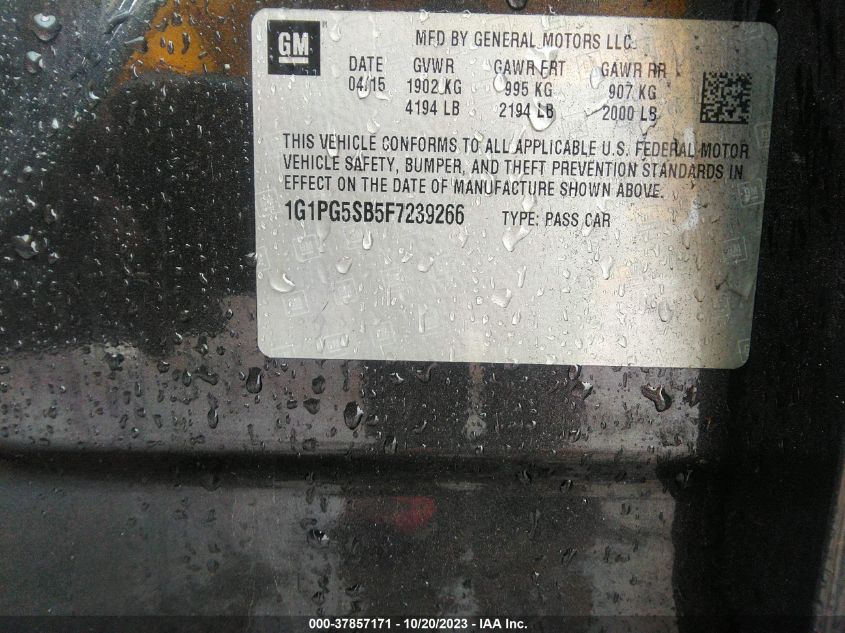 2015 CHEVROLET CRUZE LTZ - 1G1PG5SB5F7239266