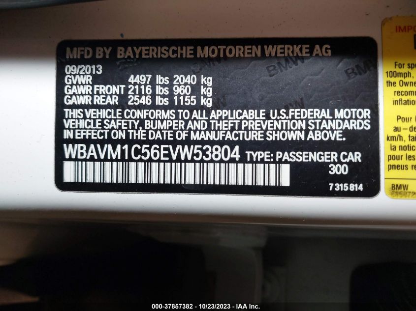 2014 BMW X1 SDRIVE28I - WBAVM1C56EVW53804