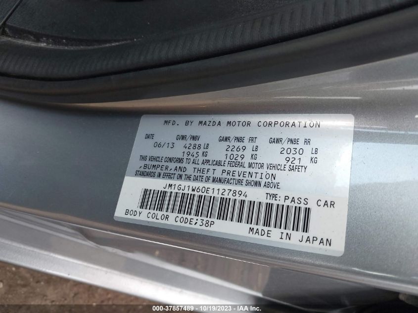 2014 MAZDA MAZDA6 I GRAND TOURING - JM1GJ1W60E1127894