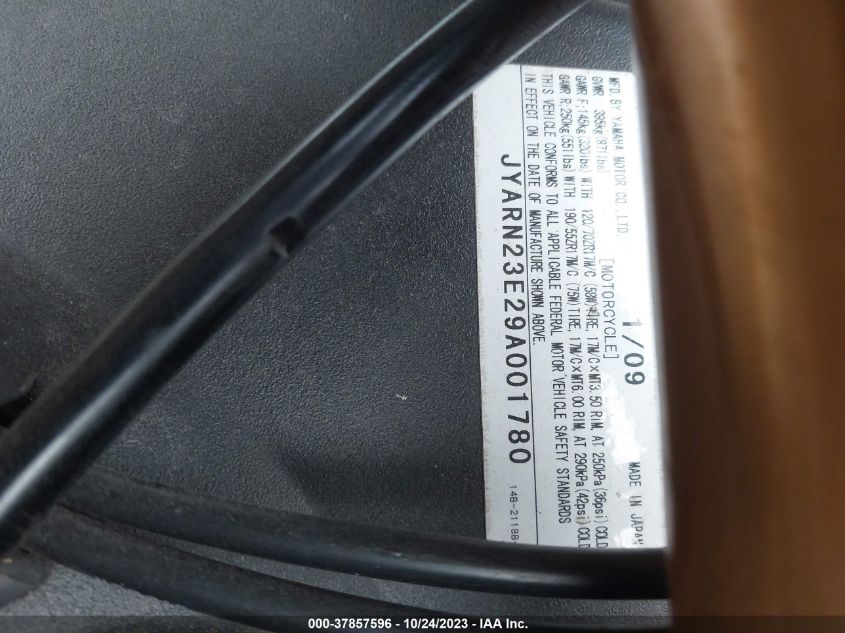 2009 YAMAHA YZFR1 JYARN23E29A001780