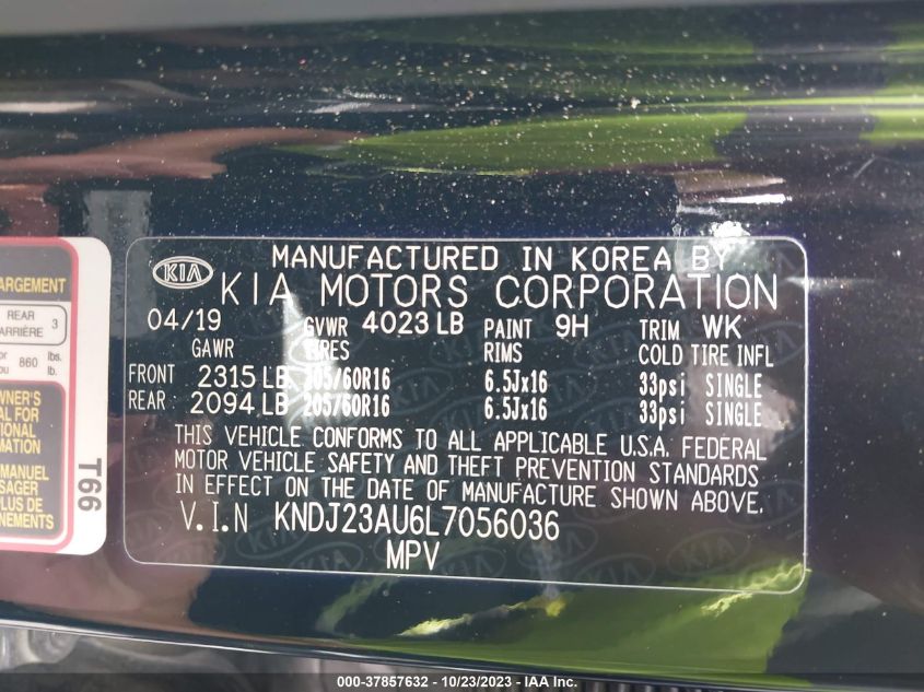 2020 KIA SOUL S - KNDJ23AU6L7056036