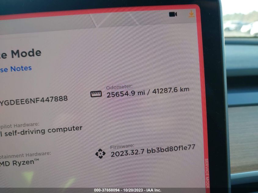 2022 TESLA MODEL Y LONG RANGE - 7SAYGDEE6NF447888