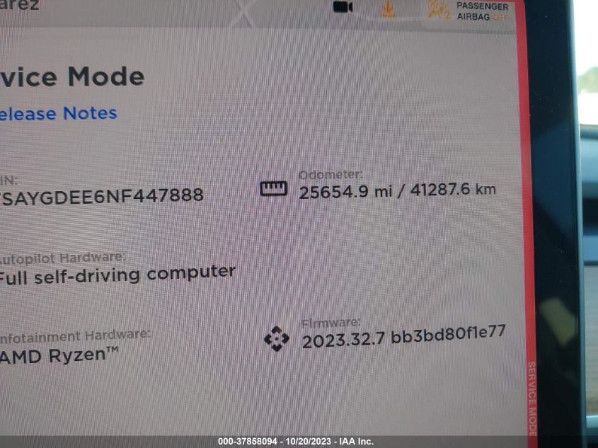 2022 TESLA MODEL Y LONG RANGE - 7SAYGDEE6NF447888