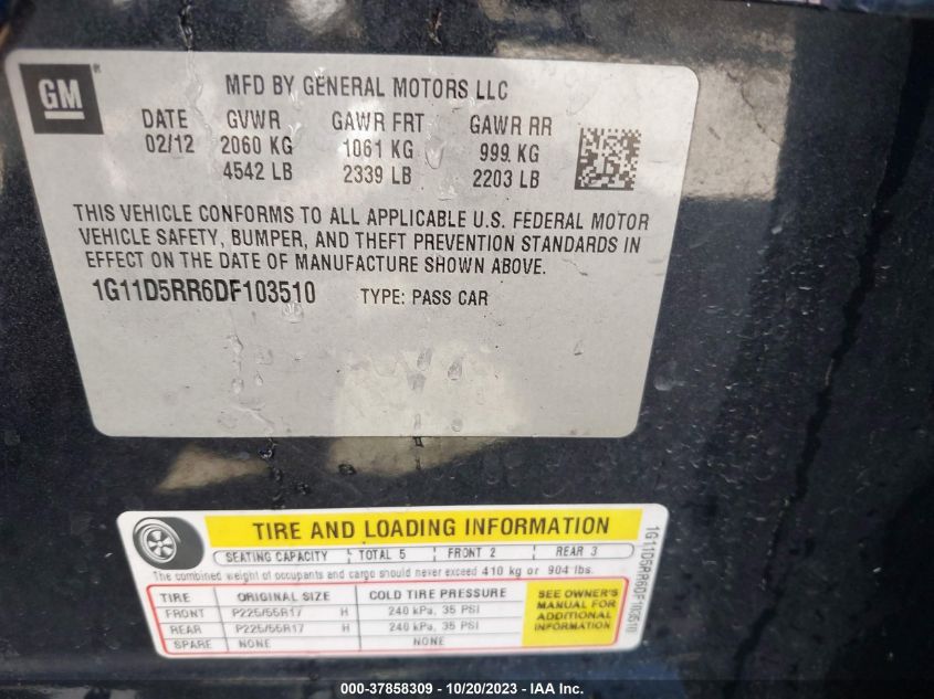 2013 CHEVROLET MALIBU ECO - 1G11D5RR6DF103510