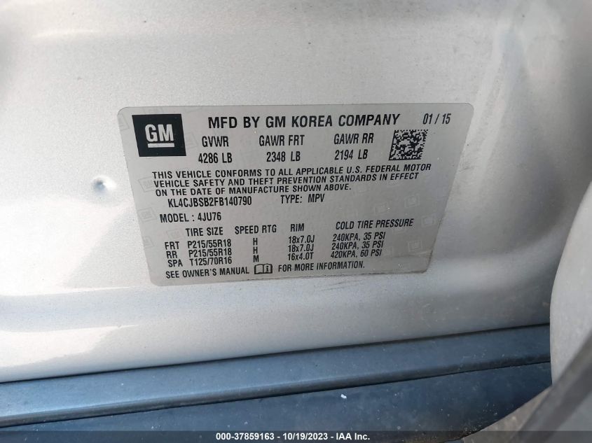 2015 BUICK ENCORE CONVENIENCE - KL4CJBSB2FB140790