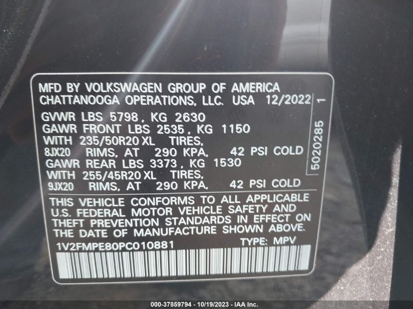 2023 VOLKSWAGEN ID.4 PRO S 1V2FMPE80PC010881