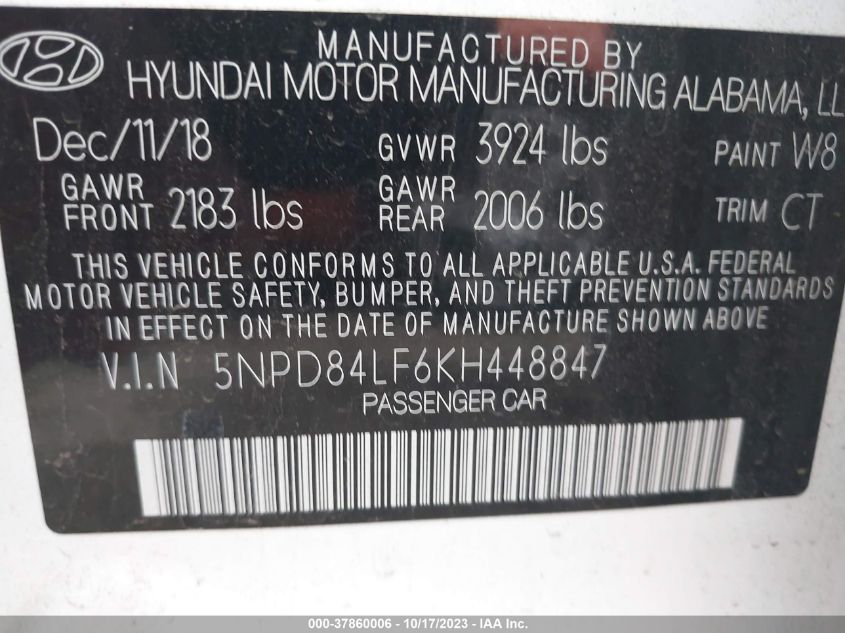 5NPD84LF6KH448847 Hyundai Elantra SEL 9