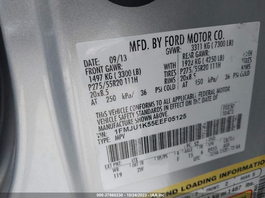 2014 FORD EXPEDITION LIMITED - 1FMJU1K55EEF05125