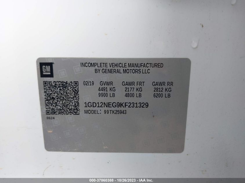2019 GMC SIERRA 2500HD - 1GD12NEG9KF231329