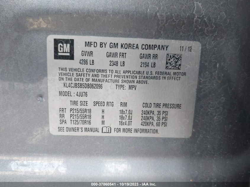 2013 BUICK ENCORE CONVENIENCE - KL4CJBSB5DB062096