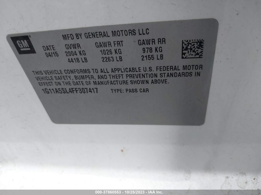 2015 CHEVROLET MALIBU LS - 1G11A5SL4FF307417