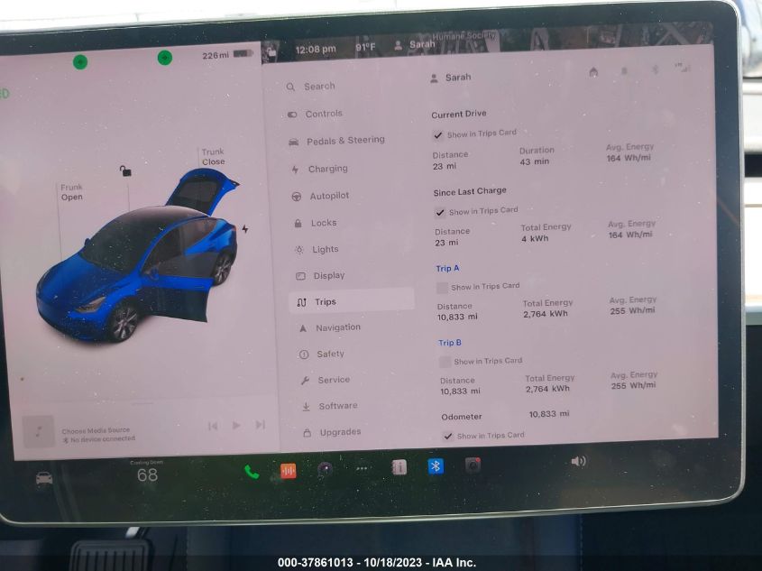 2022 TESLA MODEL Y LONG RANGE - 7SAYGDEE1NF393769