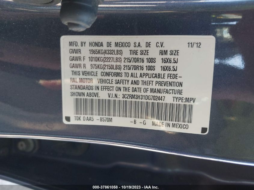 2013 HONDA CR-V LX - 3CZRM3H31DG702447