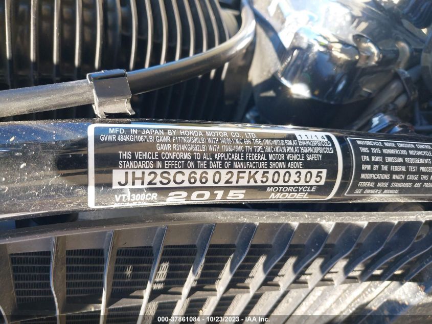 2015 HONDA VT1300 CR JH2SC6602FK500305