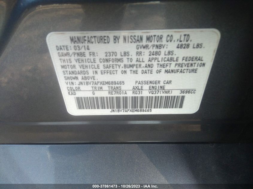 2014 INFINITI Q50 PREMIUM - JN1BV7APXEM689465