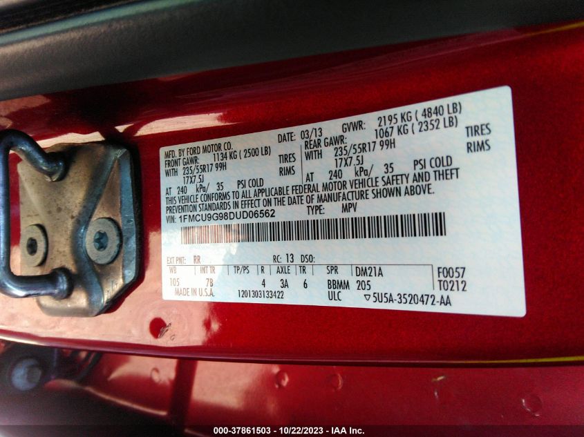 2013 FORD ESCAPE SE - 1FMCU9G98DUD06562