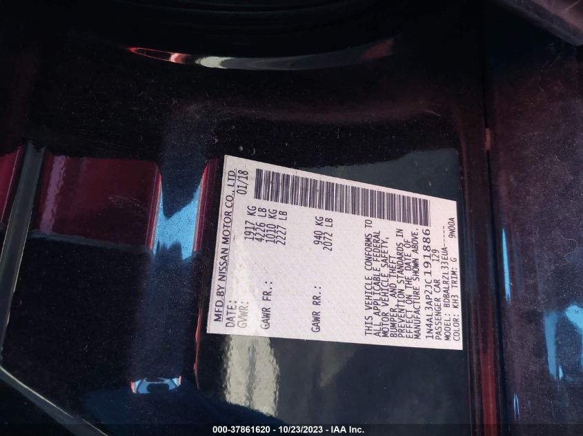 2018 NISSAN ALTIMA 2.5 SL - 1N4AL3AP2JC191886