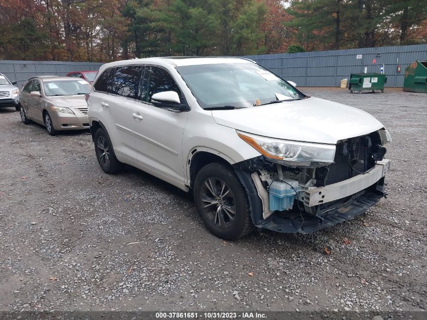 2016 TOYOTA HIGHLANDER XLE - 5TDJKRFH3GS506140