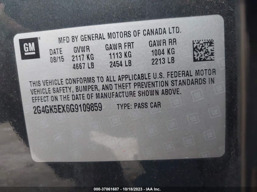 2016 BUICK REGAL - 2G4GK5EX6G9109859