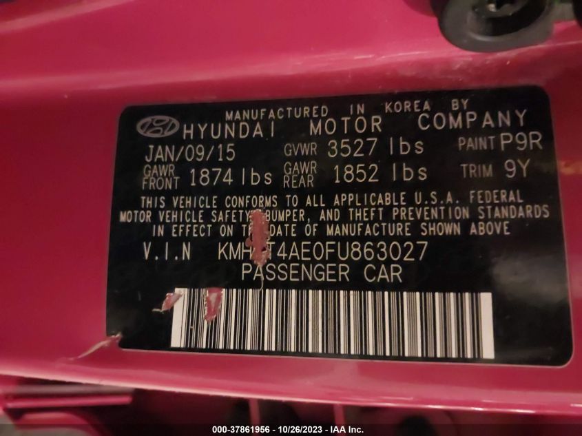 2015 HYUNDAI ACCENT GLS - KMHCT4AE0FU863027