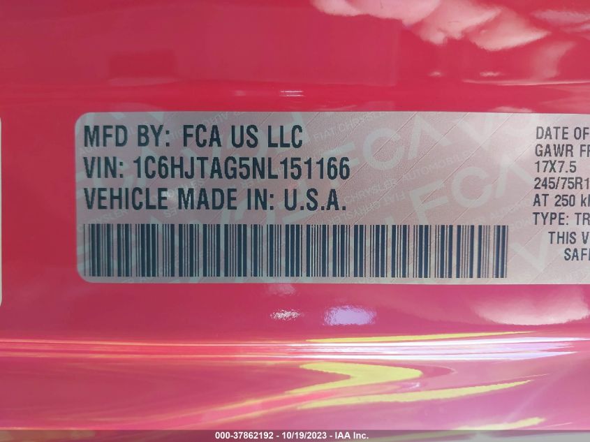 2022 JEEP GLADIATOR SPORT - 1C6HJTAG5NL151166