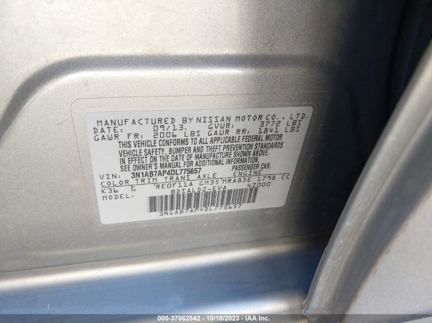 2013 NISSAN SENTRA SV - 3N1AB7AP4DL775657