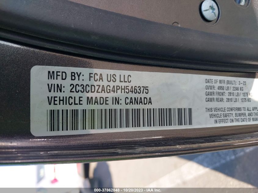2023 DODGE CHALLENGER SXT - 2C3CDZAG4PH546375