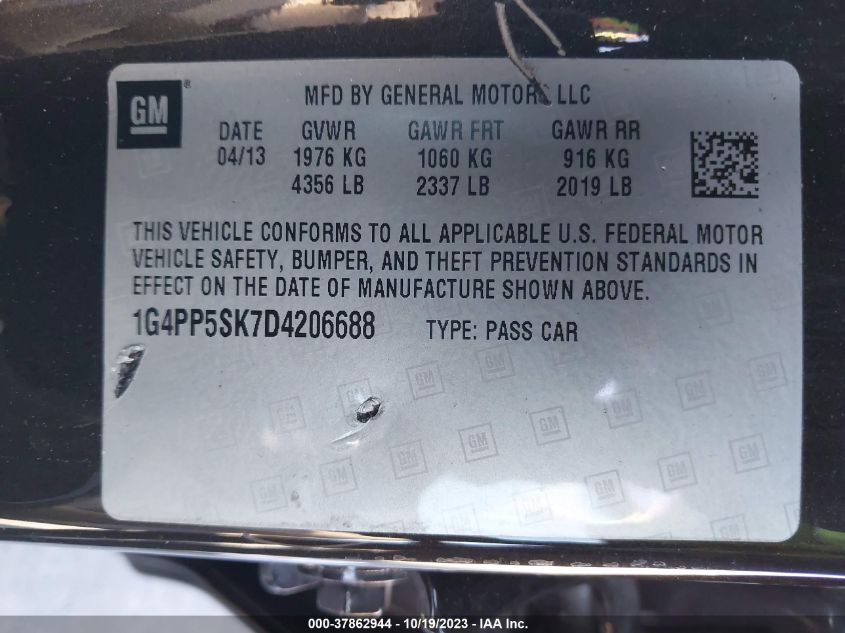 2013 BUICK VERANO - 1G4PP5SK7D4206688