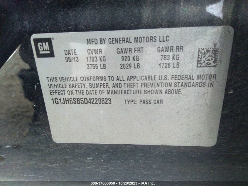 2013 CHEVROLET SONIC RS - 1G1JH6SB5D4220823