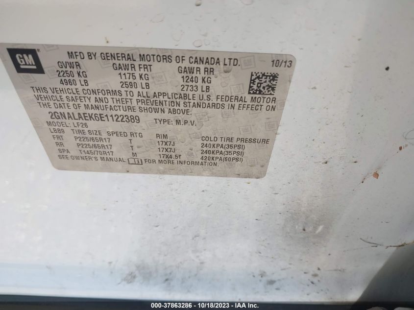 2014 CHEVROLET EQUINOX LS - 2GNALAEK6E1122389