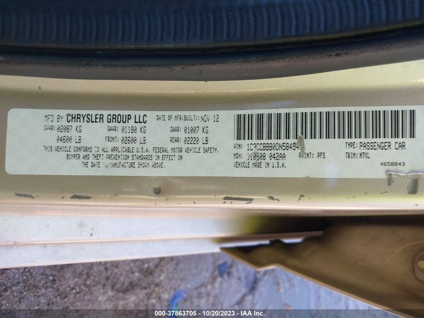 2013 CHRYSLER 200 TOURING - 1C3CCBBB0DN584945