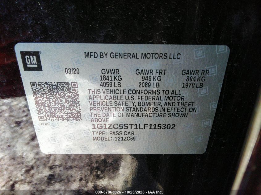 2020 CHEVROLET MALIBU LS - 1G1ZC5ST1LF115302