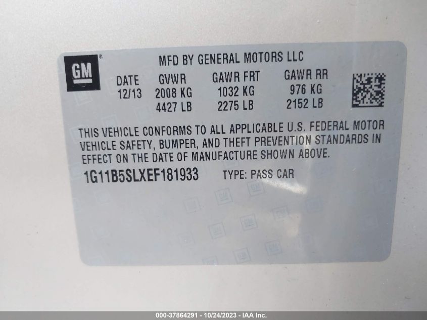 2014 CHEVROLET MALIBU LS - 1G11B5SLXEF181933