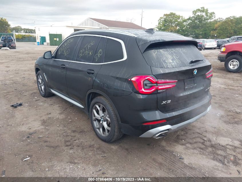 2022 BMW X3 XDRIVE30I - 5UX53DP01N9M83400