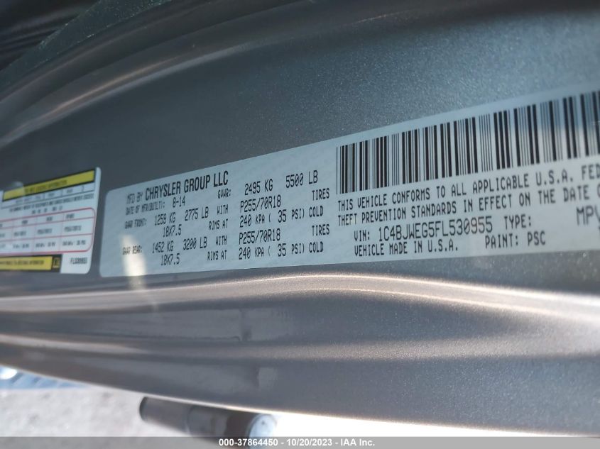 2015 JEEP WRANGLER UNLIMITED SAHARA - 1C4BJWEG5FL530955