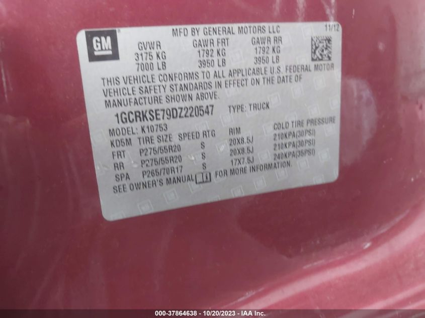 2013 CHEVROLET SILVERADO 1500 LT - 1GCRKSE79DZ220547