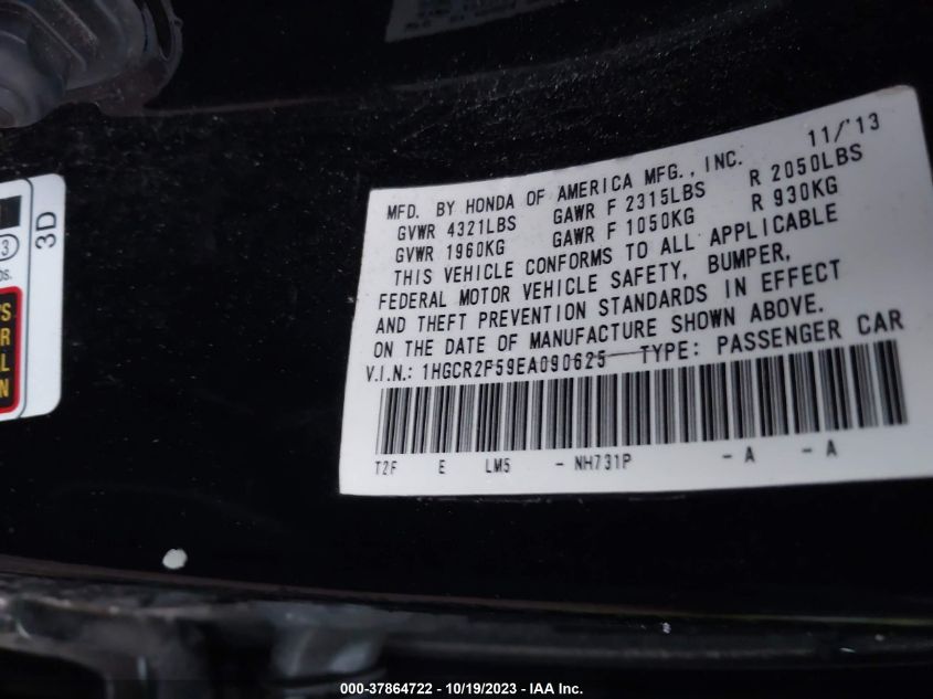 2014 HONDA ACCORD SEDAN SPORT - 1HGCR2F59EA090625