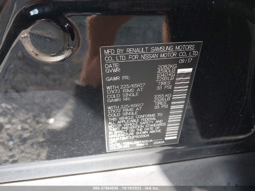 2018 NISSAN ROGUE SV - KNMAT2MT7JP503304