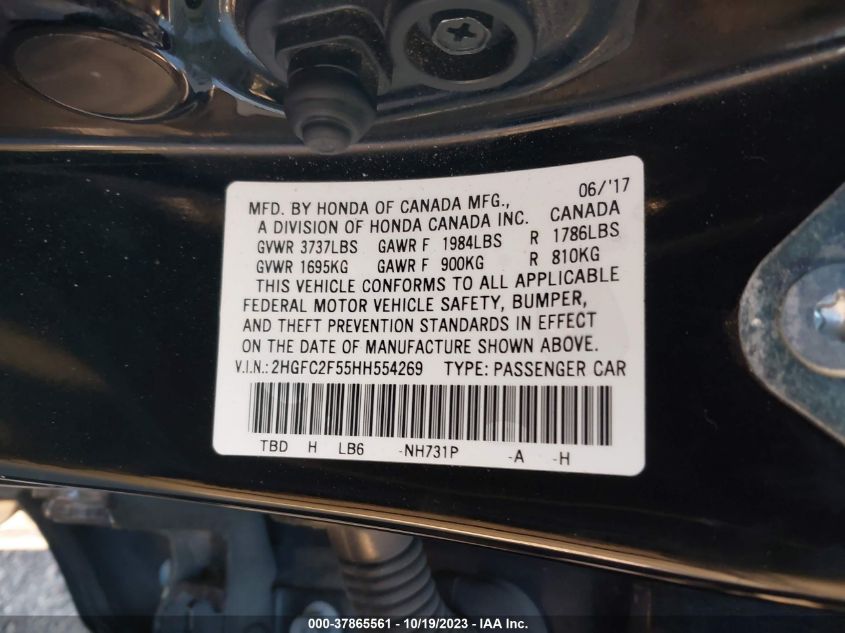 2017 HONDA CIVIC SEDAN LX - 2HGFC2F55HH554269